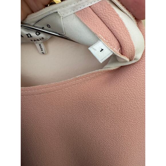 Sandro Paris Remind Mini Dress Scuba Knit Light Pink Womens $325 Size 1/XS - Picture 5 of 5